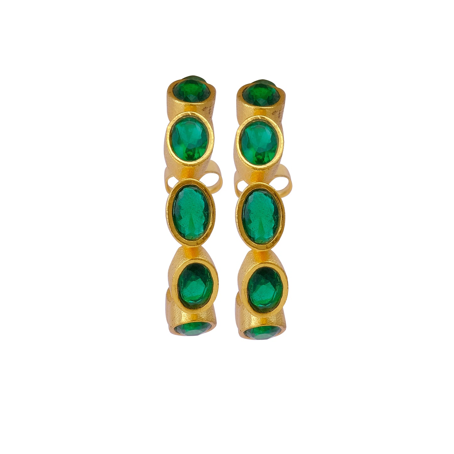 Luminous Green Stone Hoops