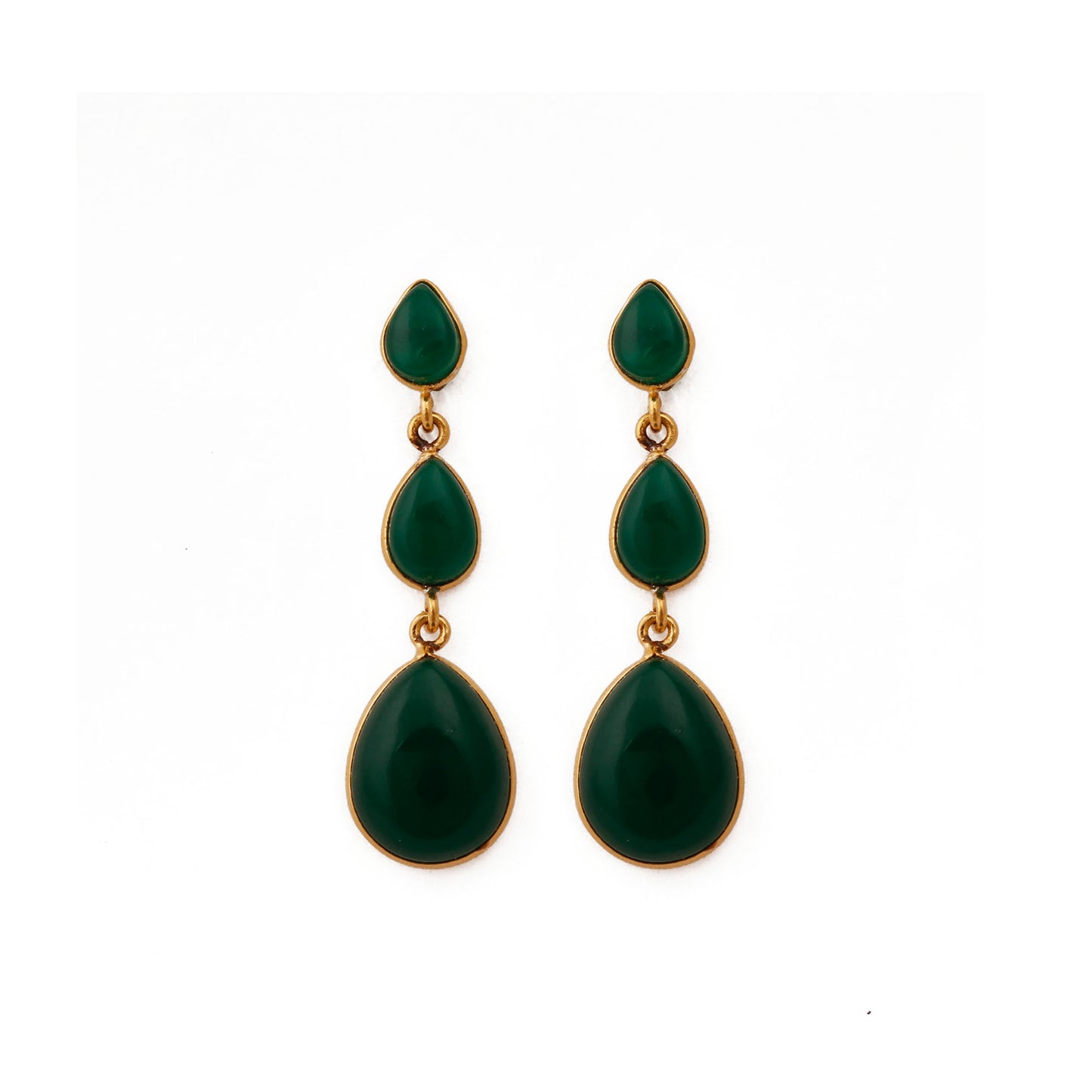 Green Teardrop Dangle Earrings