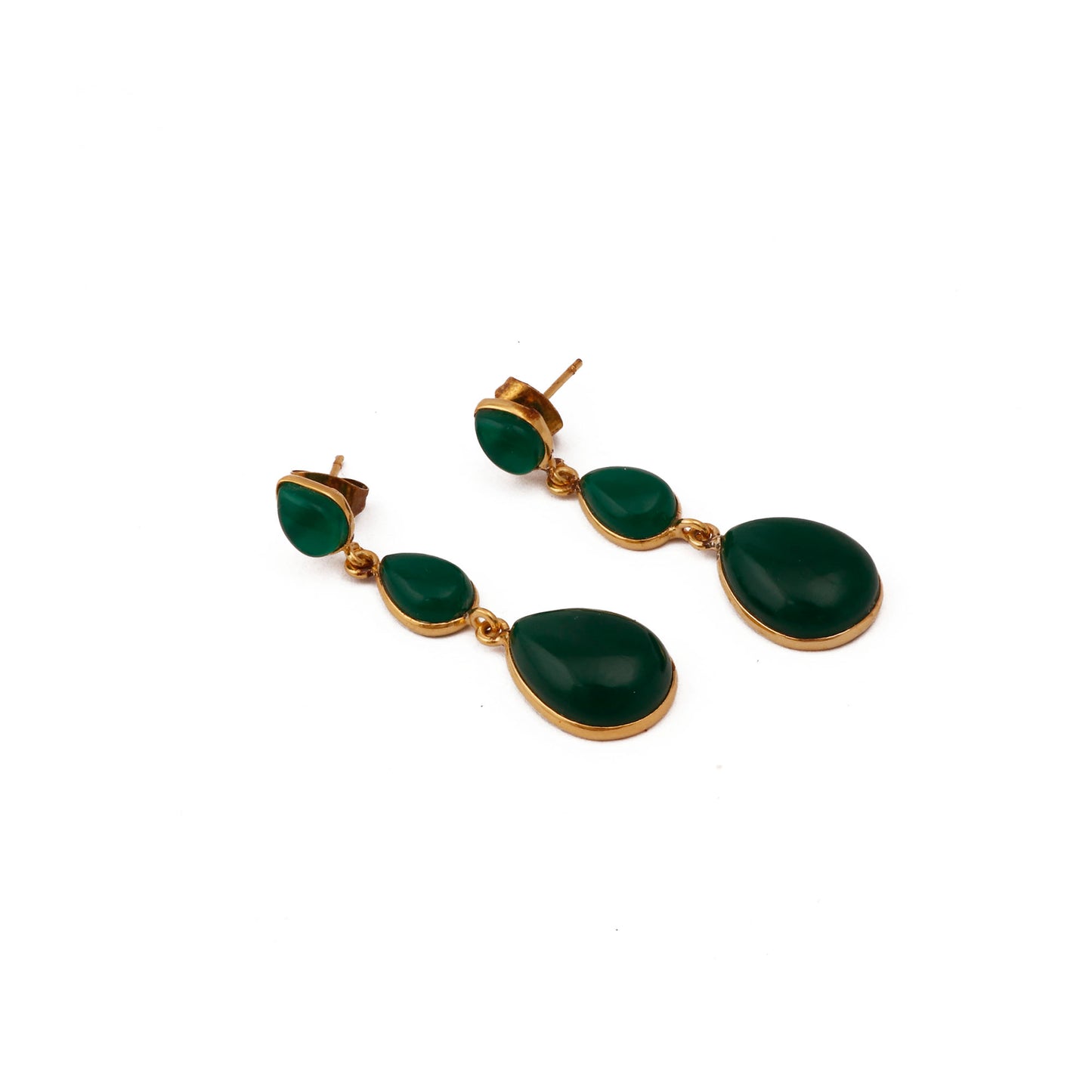 Green Teardrop Dangle Earrings