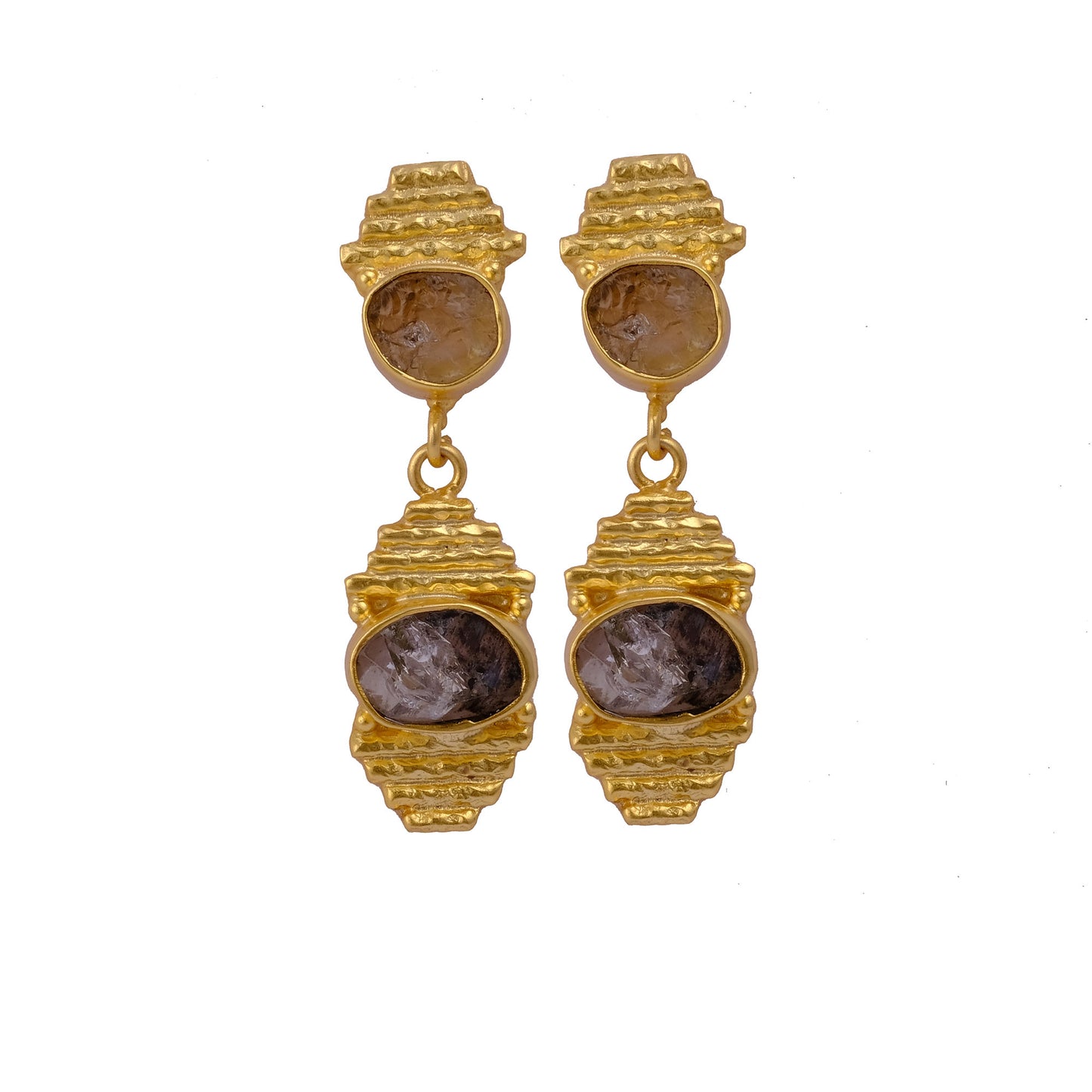 Gilded Obsidian Earrings