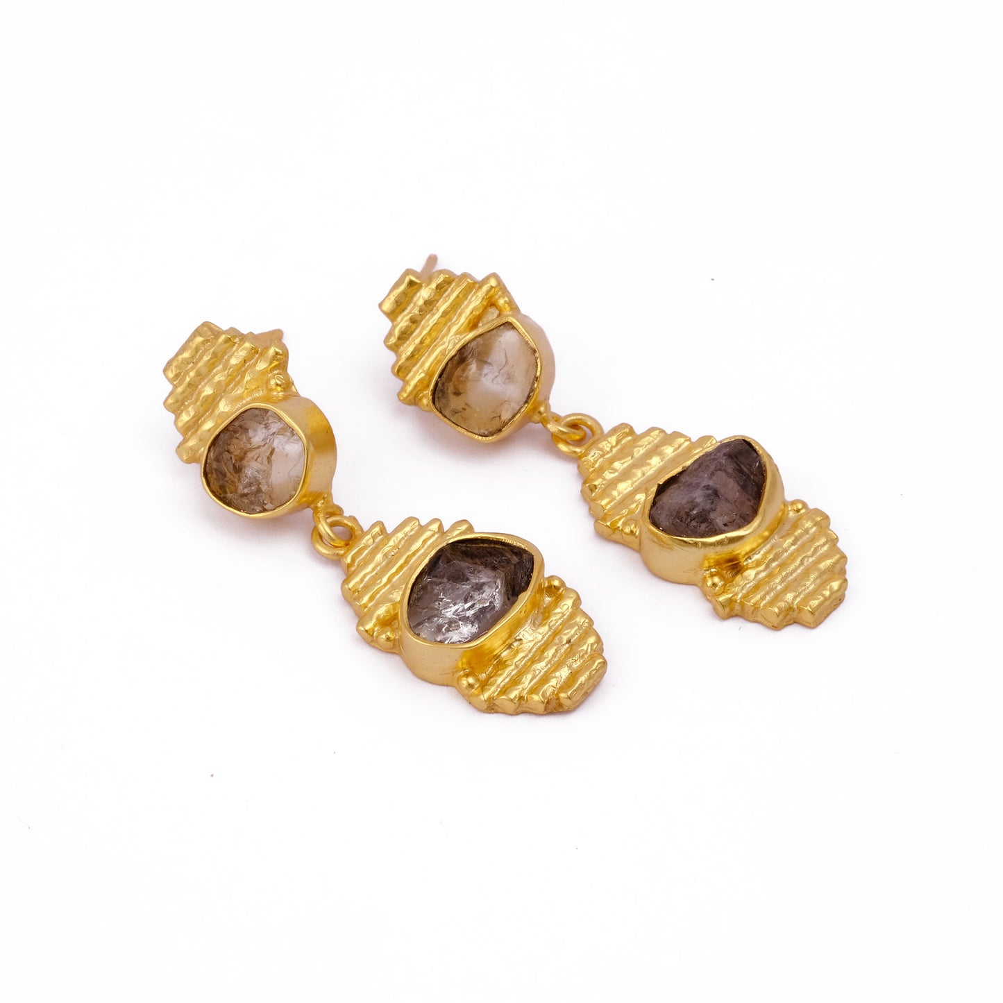 Gilded Obsidian Earrings