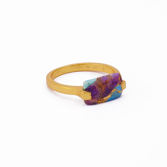 Multicolor Stone Bar Ring