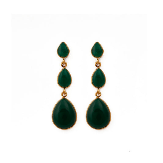 Green Teardrop Dangle Earrings