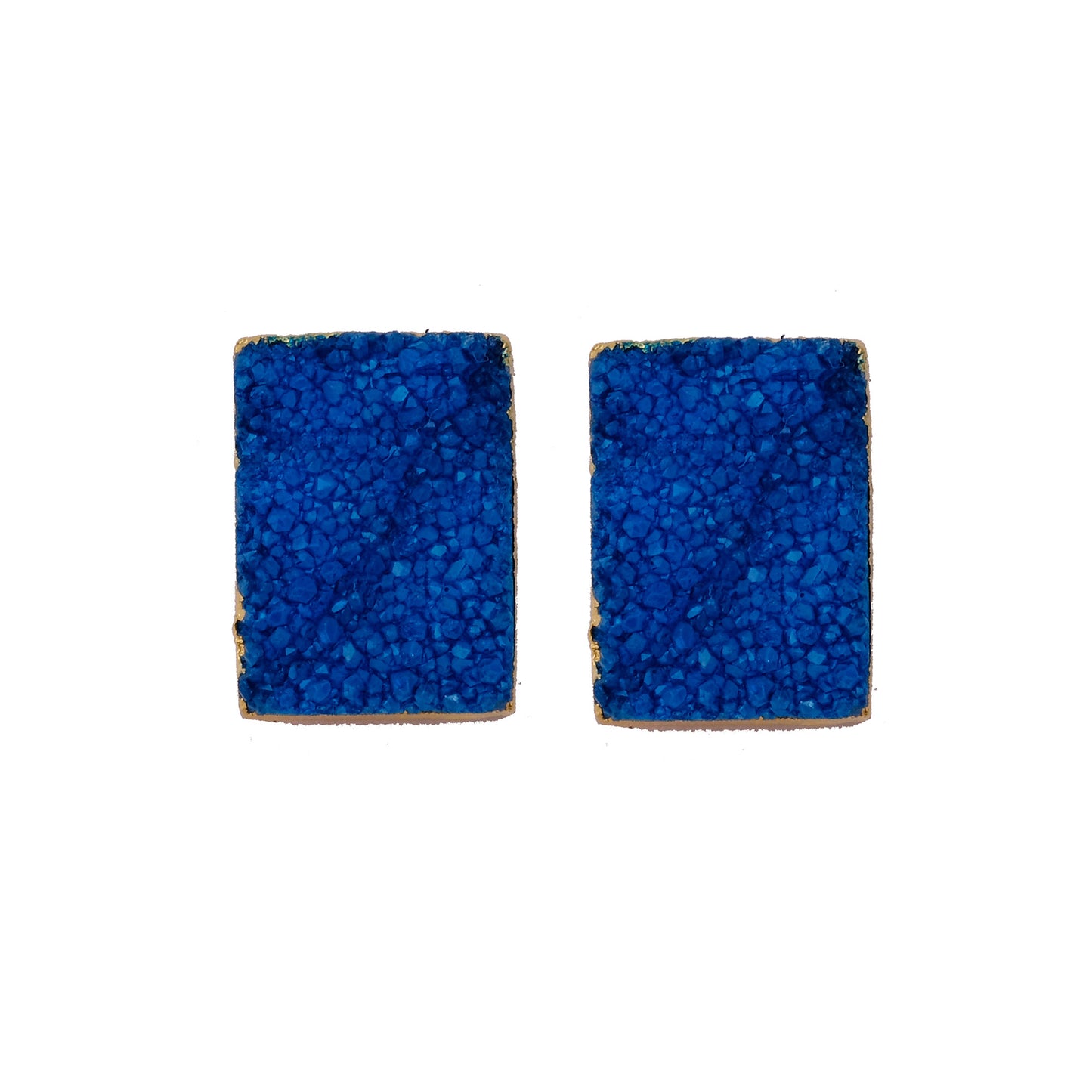Blue Agate Druzy Stone Studs